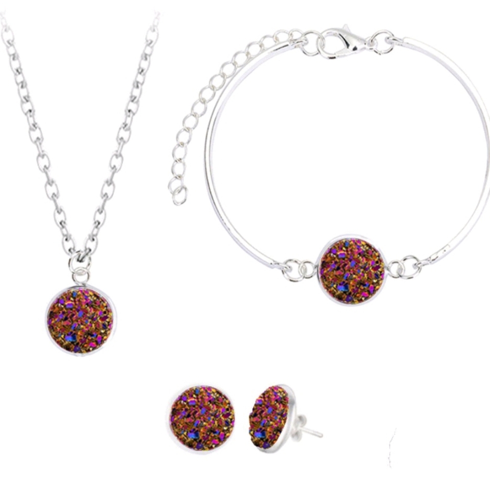 *New!* Multi-Color Druzy 3-Piece Jewelry Set